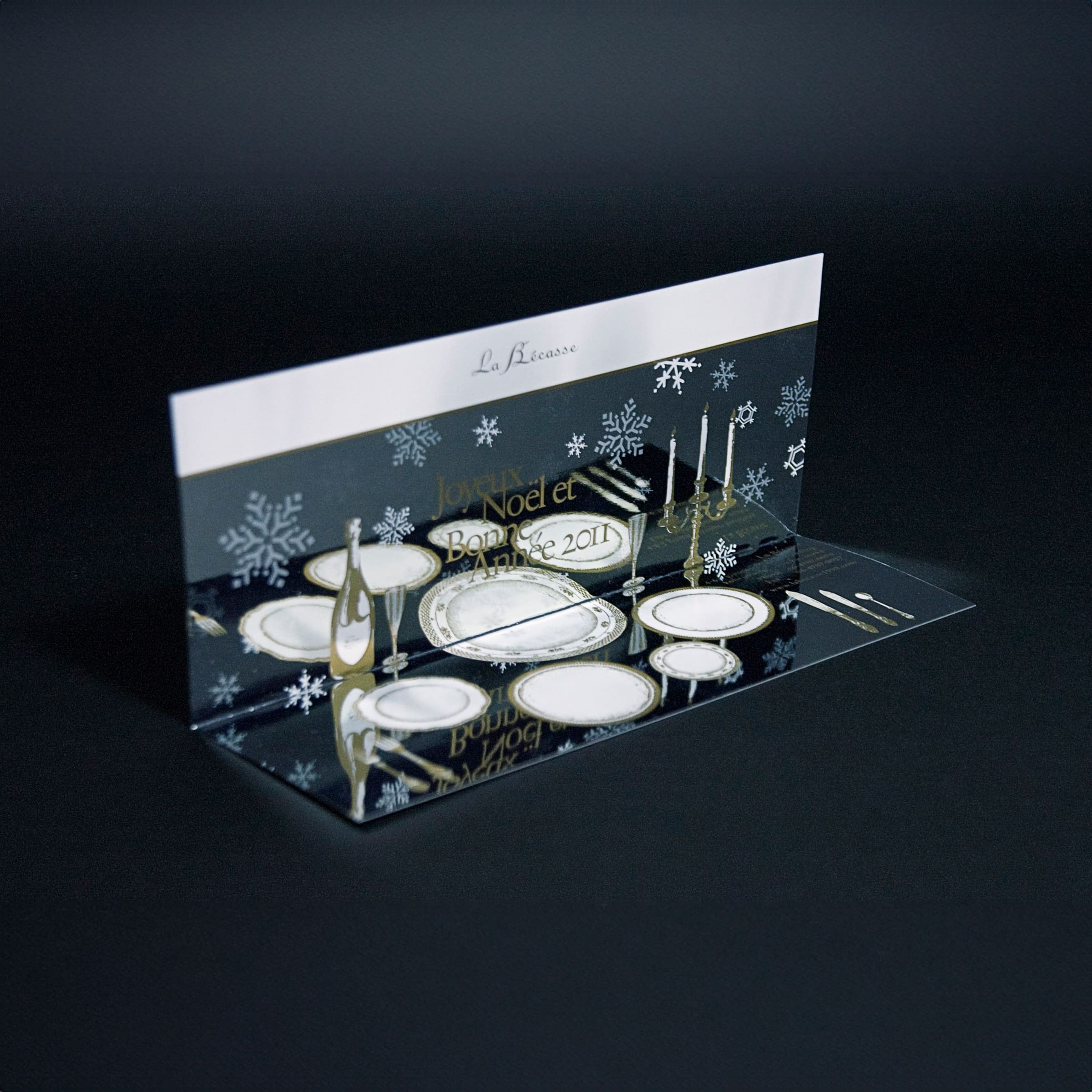 フランス料理店のグリーティングカード, グラフィックデザイン