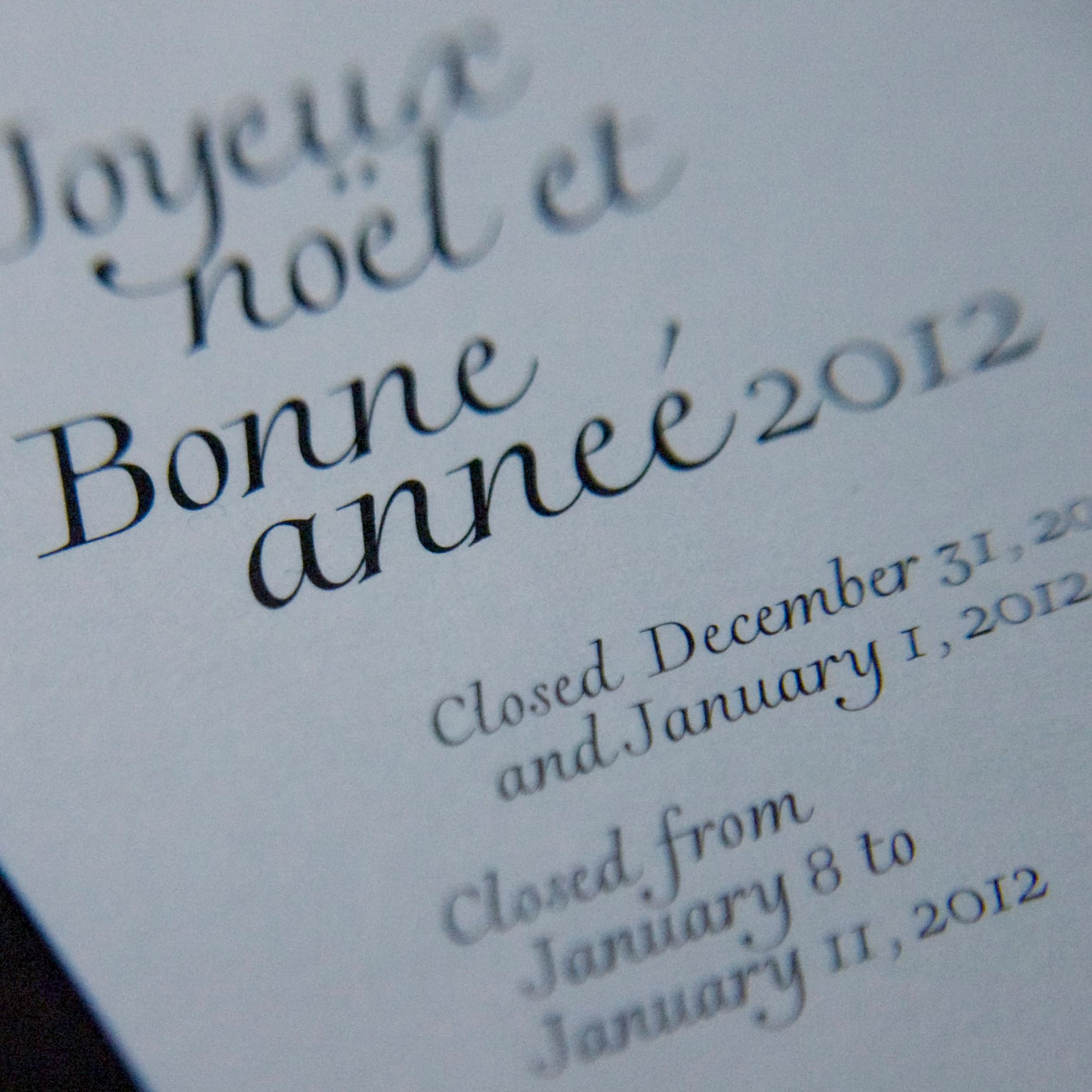 フランス料理のグリーティングカード